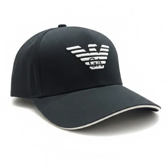 Emporio Armani Black Logo-Print Cotton Cap